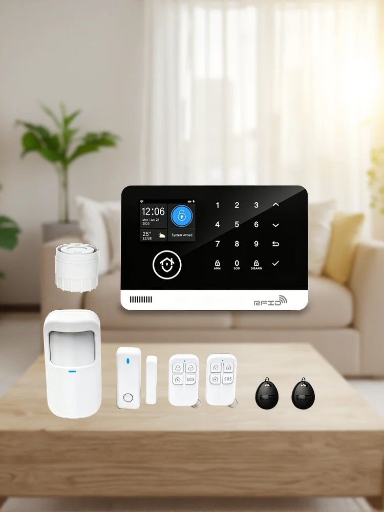 Zestaw bezprzewodowego systemu alarmowego do inteligentnego domu Tugard, 120 dB, czujnik ruchu, sterowanie przez WiFi, GSM, aplikację Tuya, Alexa, Google Assistant, zdalne sterowanie. — Zdjęcie 3 z 3