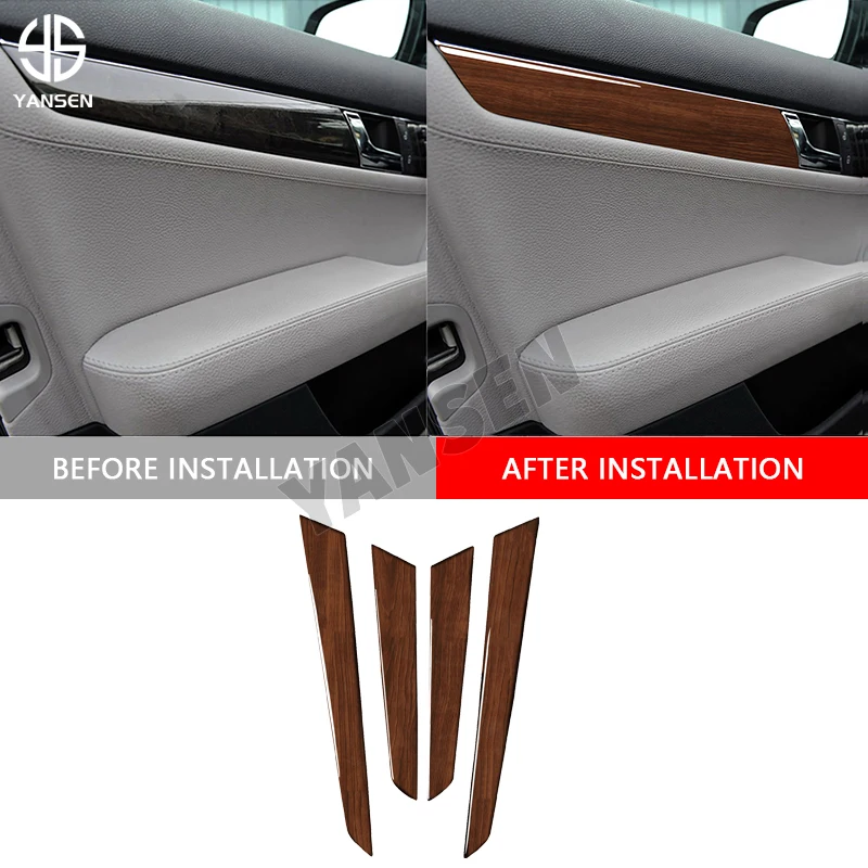 

4 Pcs Interior Door Strip Interior Door Panel Cover Trim For Benz C Class W204 2007 2008 2009 2010 2011 2012 2013 Accessories
