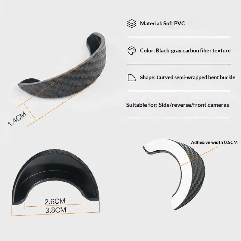 2PCS Car Rear View Camera Rain Visor Hood Waterproof Protective Cover Backup Camera Sun Shade Rain Shield Universal PVC Accessor