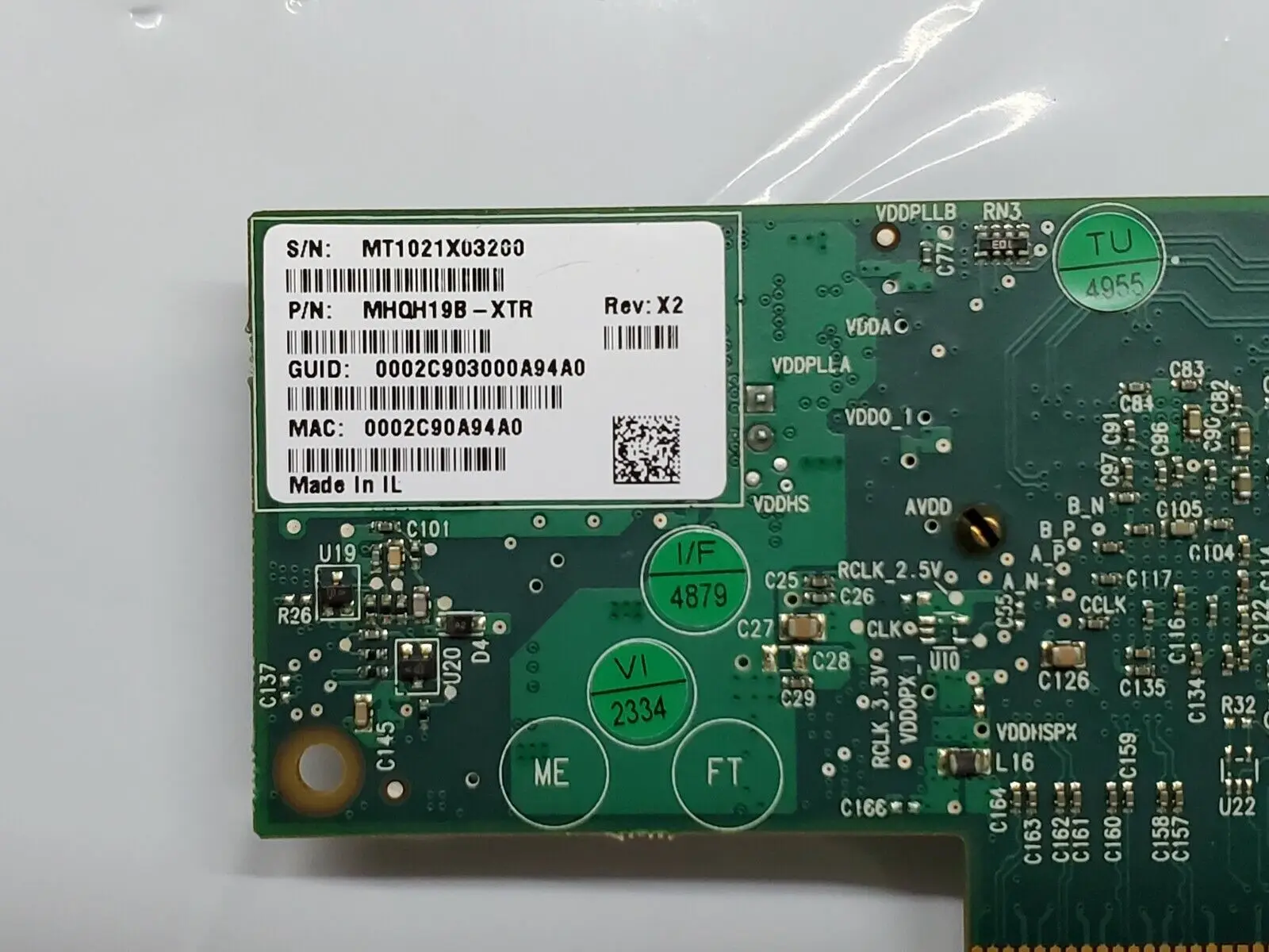 Melloox MHQH19B-XTR PCI-E 단일 포트 커넥터 40GBS 네트워크 어댑터 카드