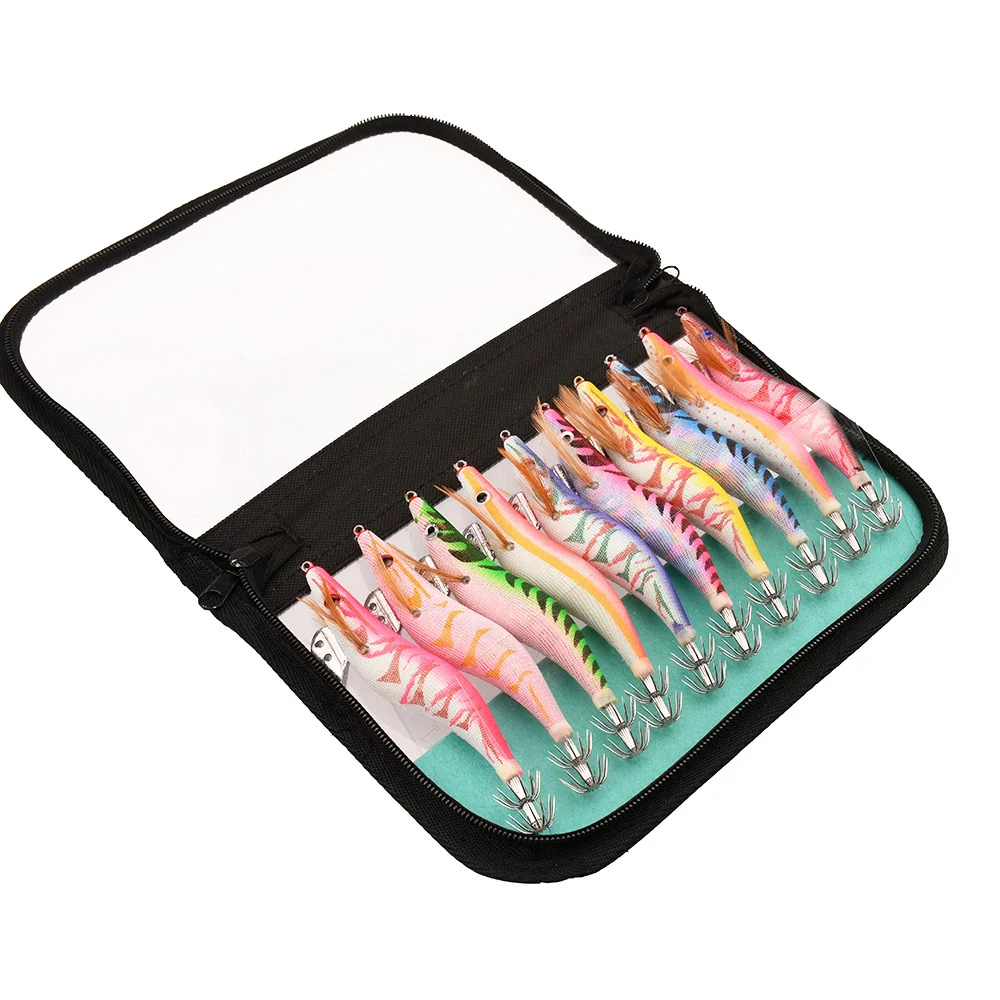 

Набор светящихся приманок для кальмара, 13,5 см/21,5 г, деревянная сумка для креветок с игольной приманкой для кальмара, приманка для морской рыбалки 3,5 # для океанской рыбалки