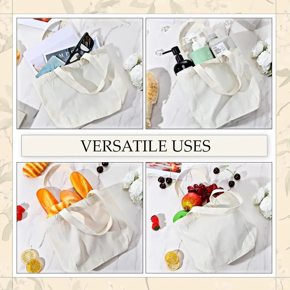 48 pacotes de mini sacolas de lona bege, 8 x 4 x 10 polegadas, espaços em branco de sublimação para artesanato de Natal, faça você mesmo e lembrancinhas de festa