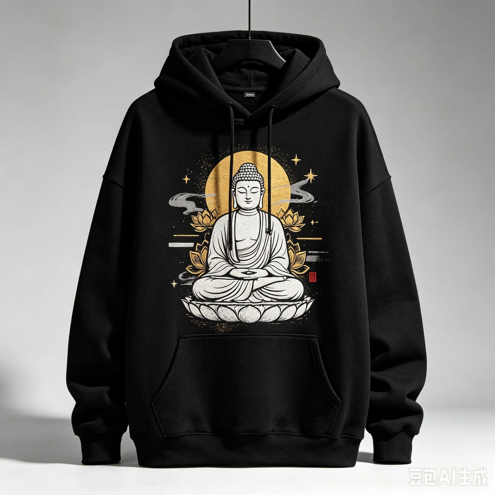 Buddha Art Graphic Hoodie Unisex Streetwear Vintage Zen Lotus Print Oversize Hooded Sweatshirt Men Women Casual Pullover Tops