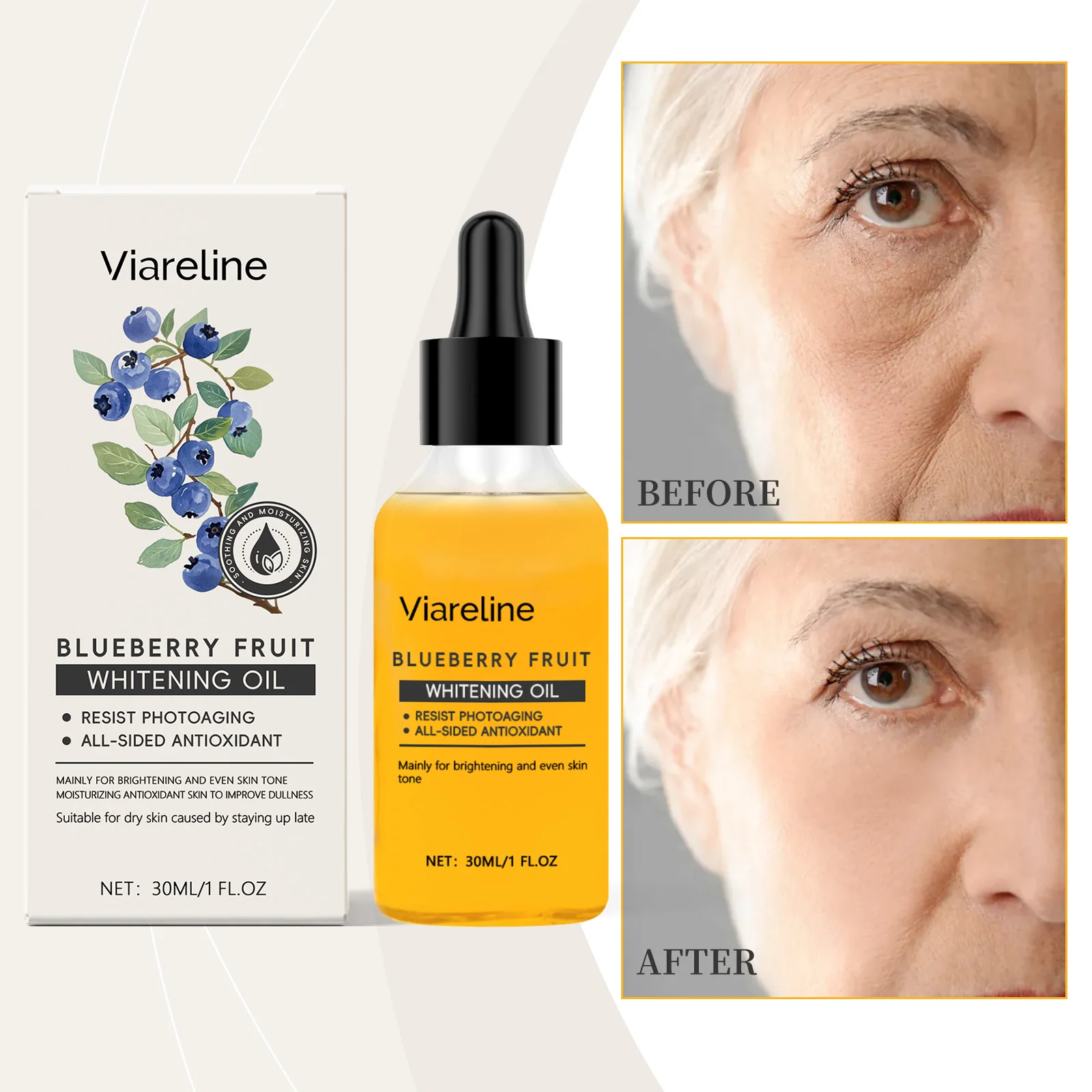 Aceite de esencia de arándano aceite de esencia para el cuidado de la piel iluminador, hidratante e hidratante