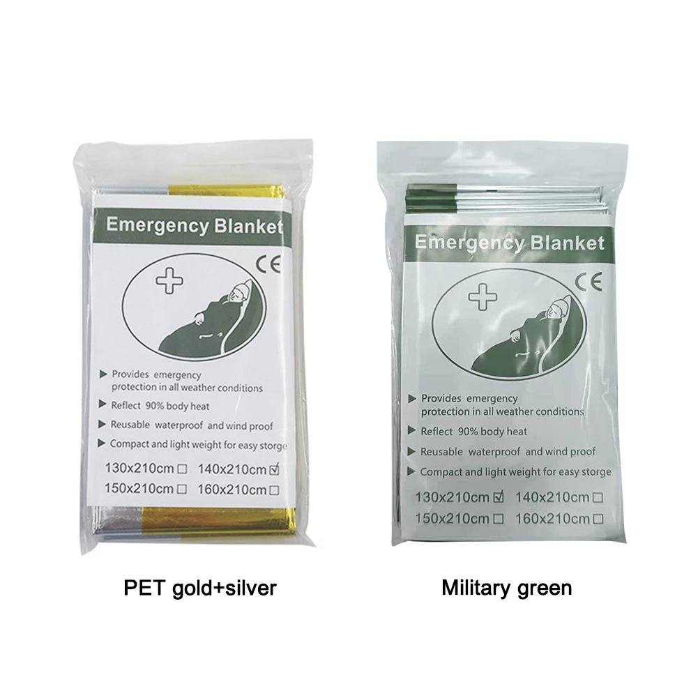 

Emergency Blanket Outdoor Survive First Aid Military Rescue Kit Windproof Waterproof Foil Thermal Blanket for Camping Hiking Hot
