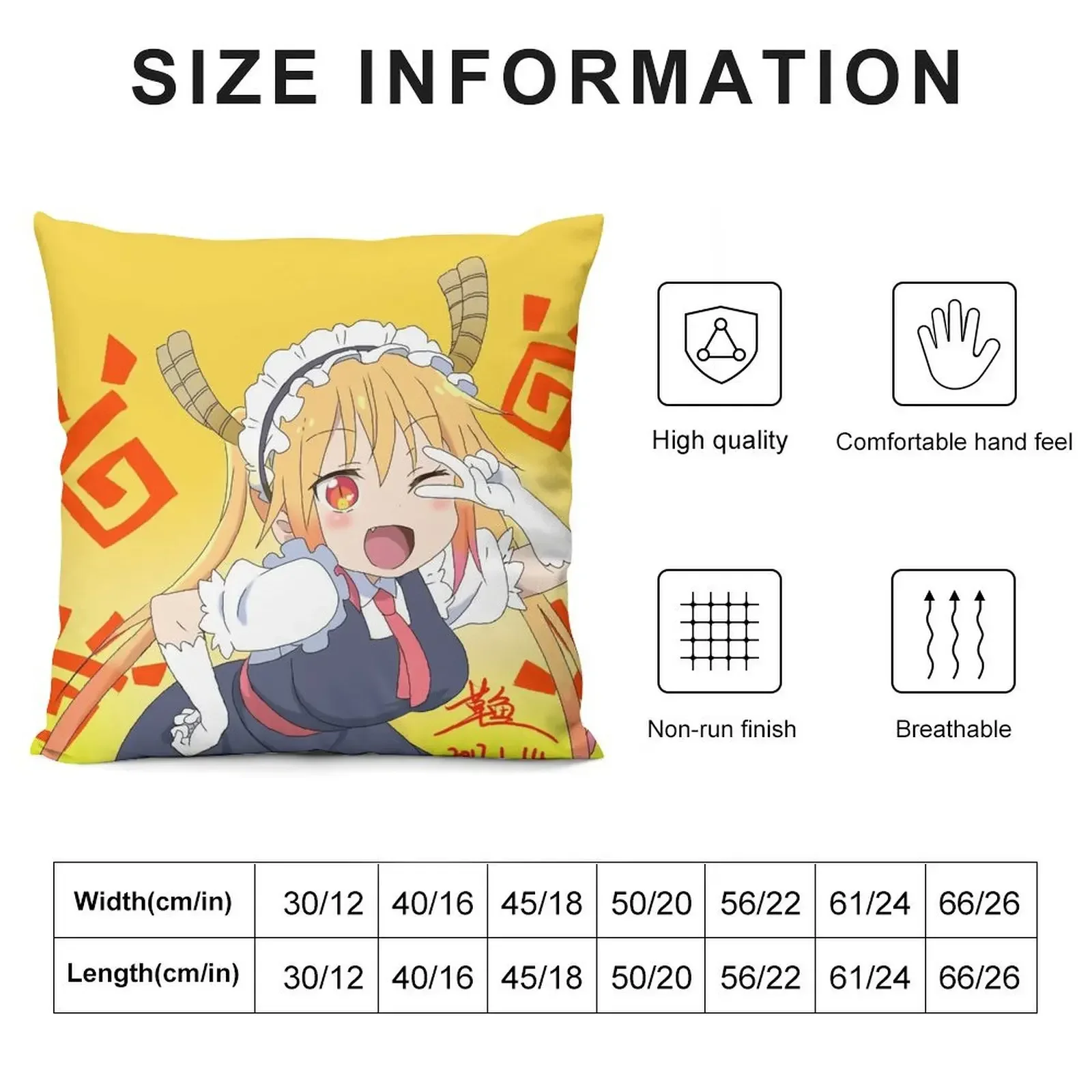 Tohru Dragon Maid Peace Sign Throw Pillow pillow cover christmas Cushion Cover Set Couch Cushions pillow