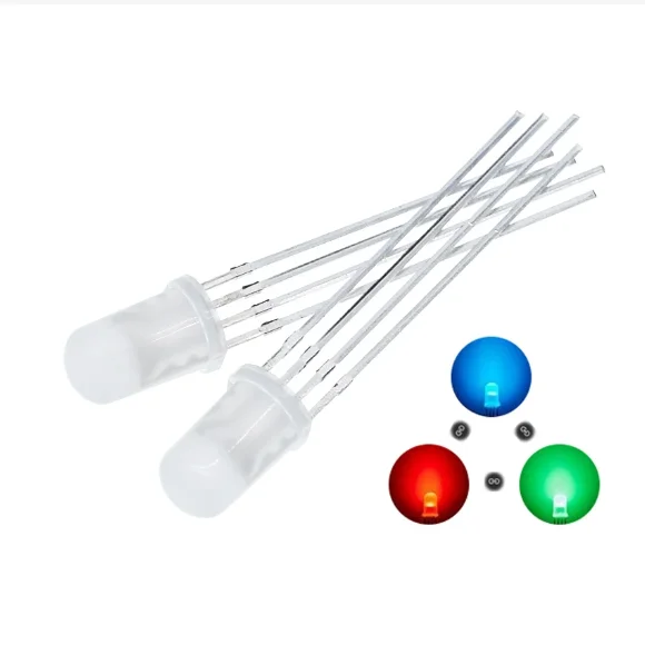 5mm RGB LED Common Cathode Common Anode Red Blue Green LED F5 Diffused Transparent Highlight LED DIP-3