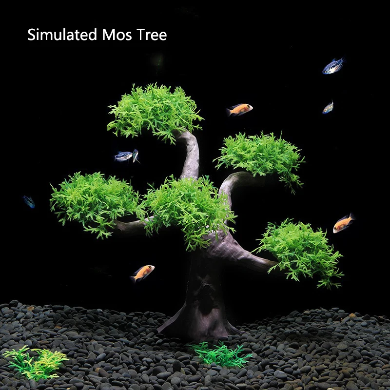 Artificial Underwater Mos tree Aquarium Fish Tank Simulation Decoration Aquarium Backgrounds Plants Water Grass Accessories Home