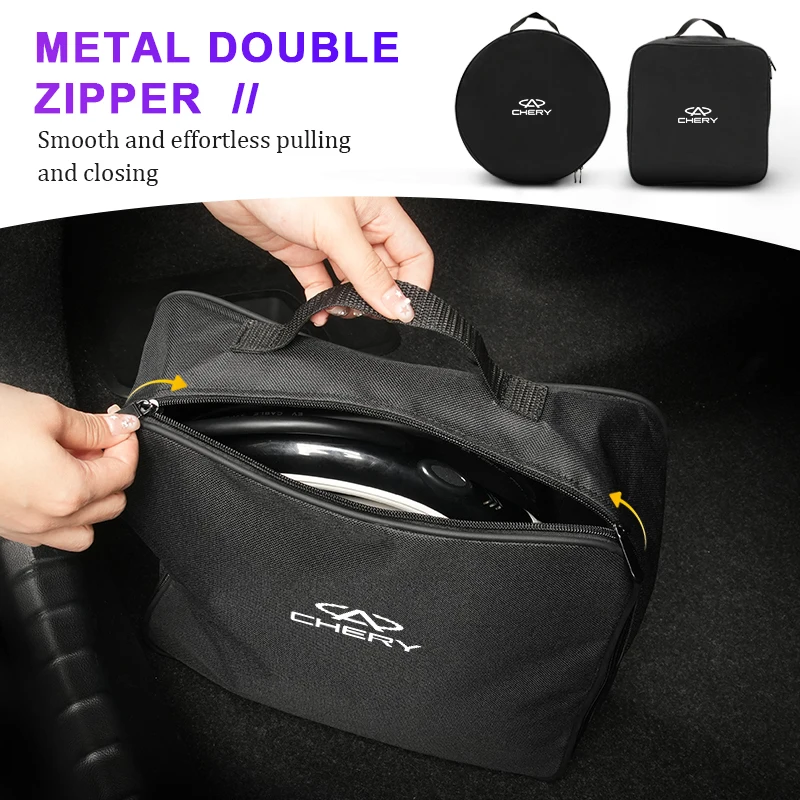 Estuche de Almacenamiento para Cables de Carga de Coche de Gran Capacidad para Chery, Caja de Almacenamiento de Viaje para Tiggo 5 2 3 7 PRO 8 5X Amulet IQ QQ Fulwin Face