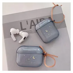 1pc Star and Moon Pattern Earphone Cases for Apple AirPods 1/ 2/ 3/ Pro Protective Cover Headphone Accessorie Protective Box