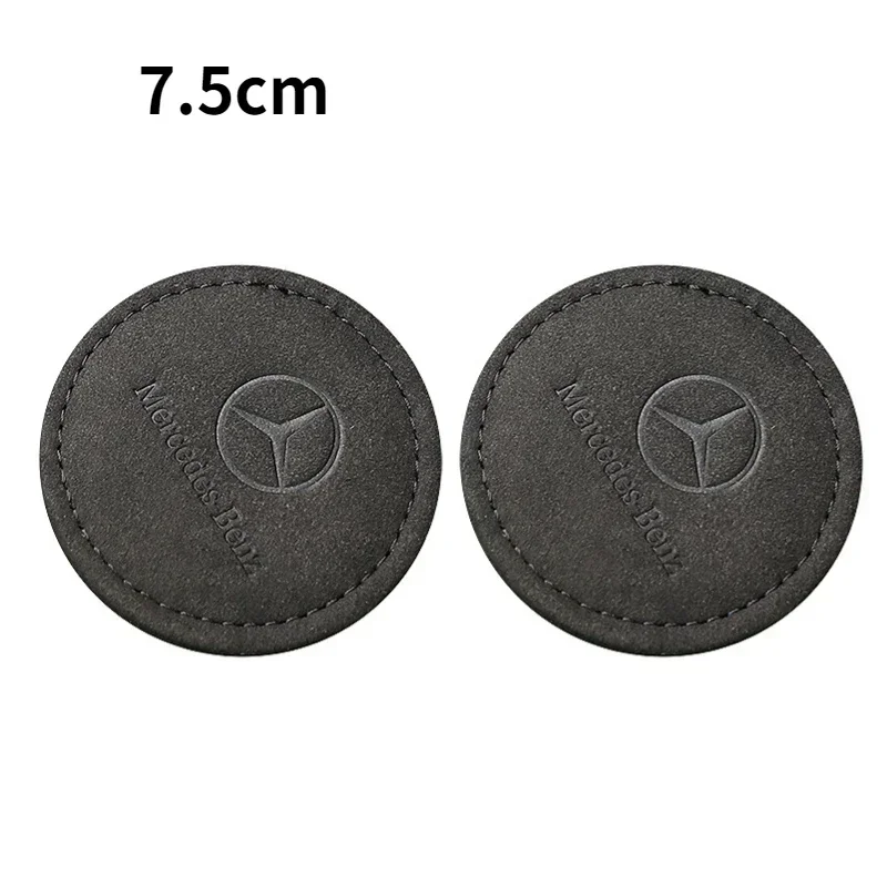 2pcs Suede Car Coaster Mat Water Cup Slot Non-Slip Pad Styling for Mercedes Benz A B Class W176 W210 W211 W164 GLK200 A200 C180