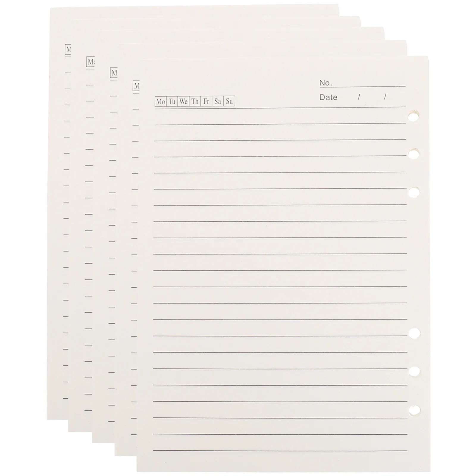 

5Pcs Replacement Core Paper A5 Loose-Leaf 6-Hole Notebook Refill Paper for Note-Taking Replacement Core Papers