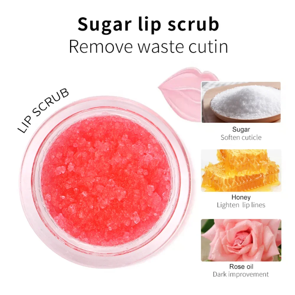 Vegan Fruit Lip Scrub Lipstick 2 in 1 Moustirzing Lip Balm Private Label Custom Logo Sugar Lip Scrub