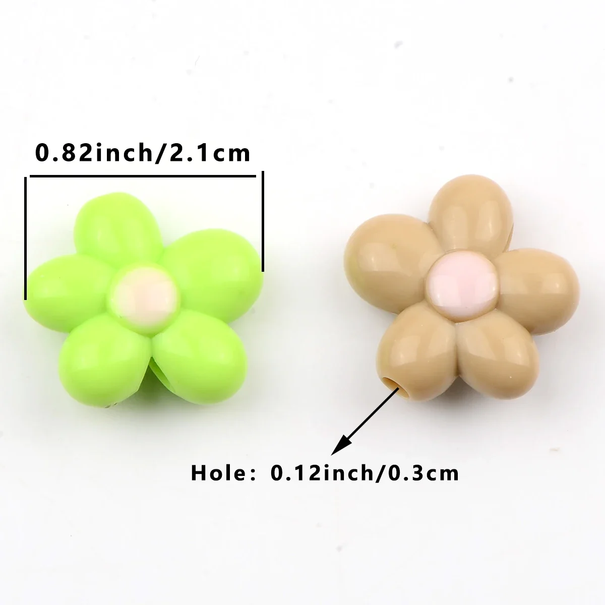 15PCS Macaron color hand-paint small flower shape Acrylic beads&flower beads for jewelry making DIY phone chain&Pen Space beads