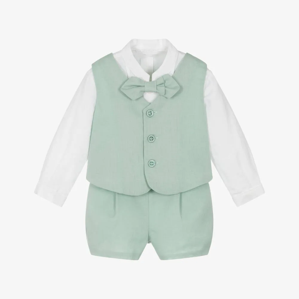 Gentleman Outfits Birthday Costume for Boy Children Spring Autumn Boutique Clothing Set Solid Vest Suit Kids Formal Wears