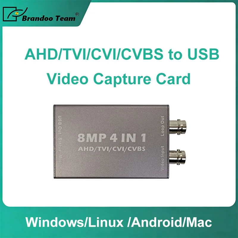 AHD to USB Video Capture Card AHD CVBS CVI TVI Camera to USB Video Grabber 1080P Loop Out Video Capture