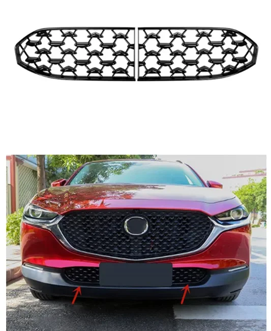 

For Mazda CX-30 2019 2020 2021 ABS Chrome front grille sand and stone insect and rodent prevention protective net Car styling