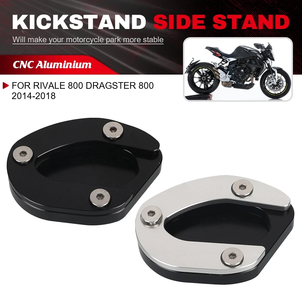 

For MV Agusta Rivale 800 Dragster 800 2014-2018 Motorcycle Accessories Foot Side Stand Pad Kickstand Enlarger Support Extension