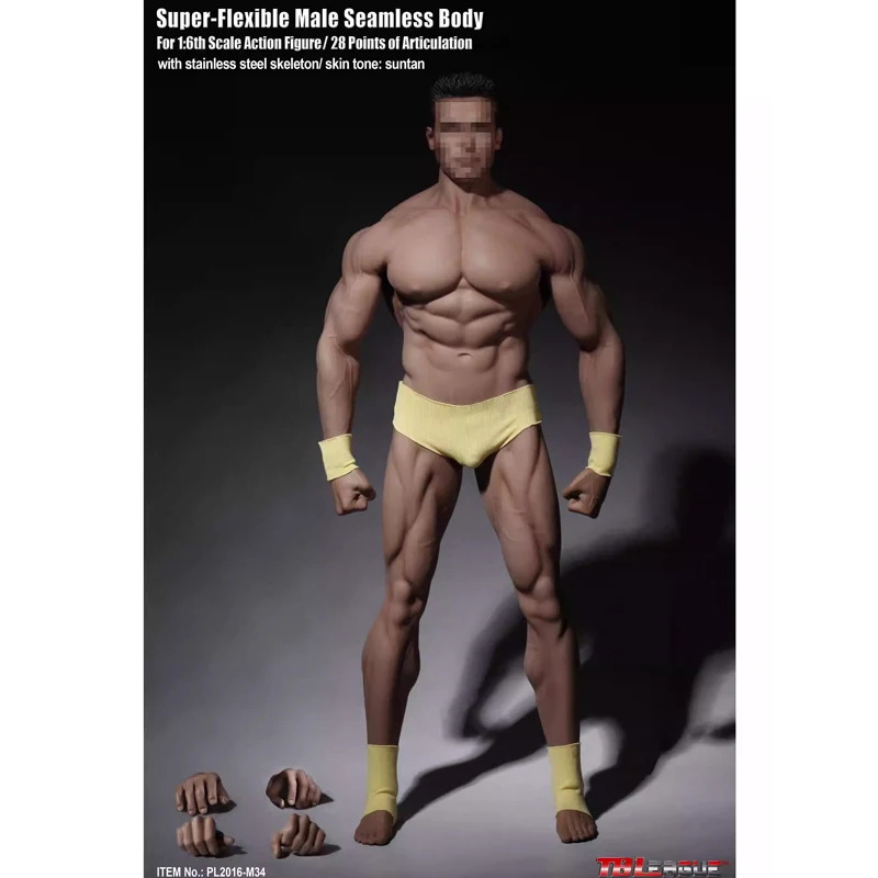 

1/6 Scale Male Base Figure, Steel Skeleton, Rubber-Coated, TBLeague PL2016-M34, Highly Articulated/Action Figure