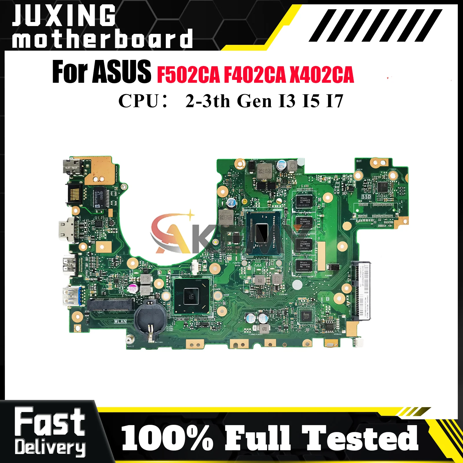 

X402CA Laptop Motherboard For ASUS VivoBook X402CA X402C F402CA F502CA Notebook Mainboard With I3 I5 I7 CPU 100% tests OK stk