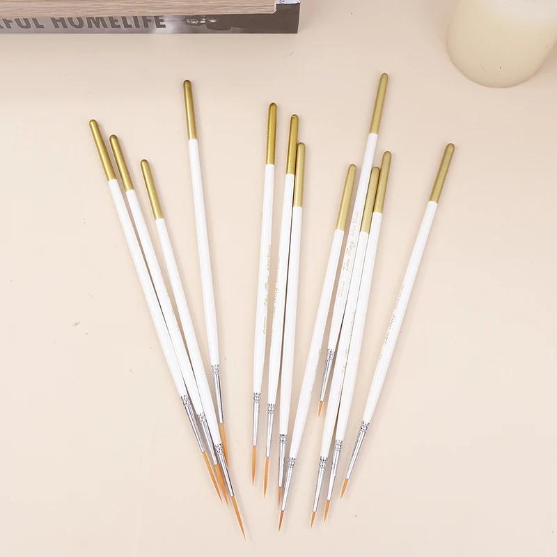 6Pcs/Set Pointed Nylon Hair Hook Line Pens Gouache Oil Paint Brush Hook Line Pen Artist Draw Painting Craft Pens