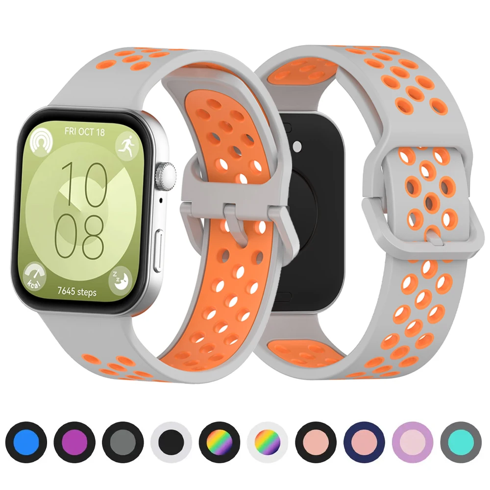 สำหรับนาฬิกา Huawei พอดีกับ3สายอุปกรณ์เสริมสำหรับอะไหล่สายรัดข้อมือซิลิโคนระบายอากาศได้สายรัดข้อมือ fit3สำหรับนาฬิกา Huawei