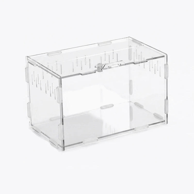 Acrylic Transparent Storage Box Turtle Cage Nano Arboreal Tarantula Enclosure Dearded Dragon Reptiles Habitat