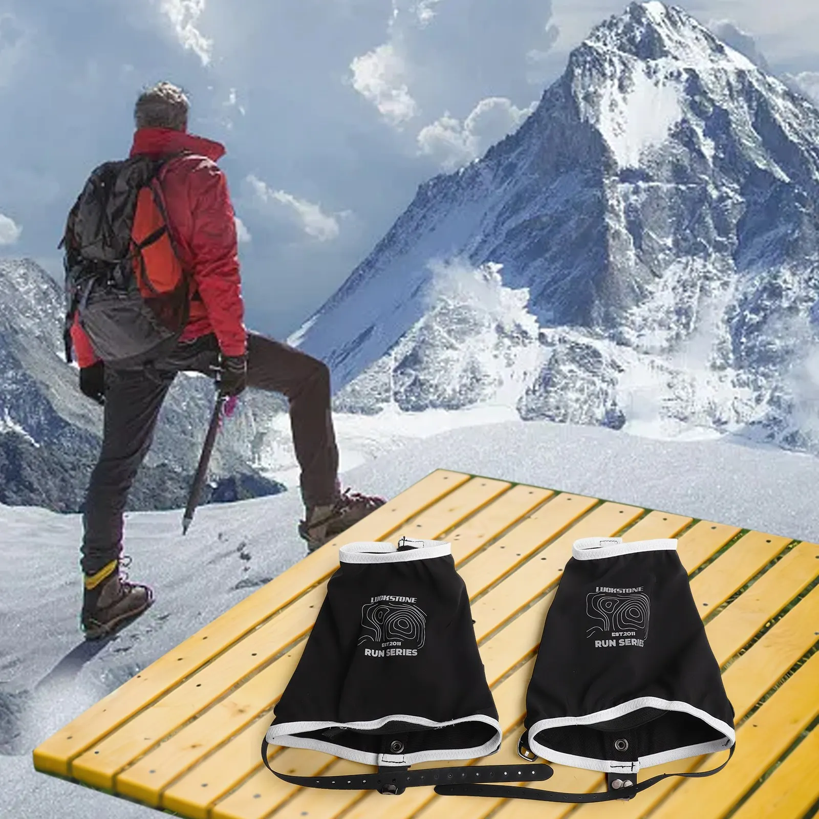 1 Pair Trail Low Gaiters Waterproof Elasticity Slip-resistant Adjustable Black Shoe Gaiters For Outdoor Running Hiking Snow Walk