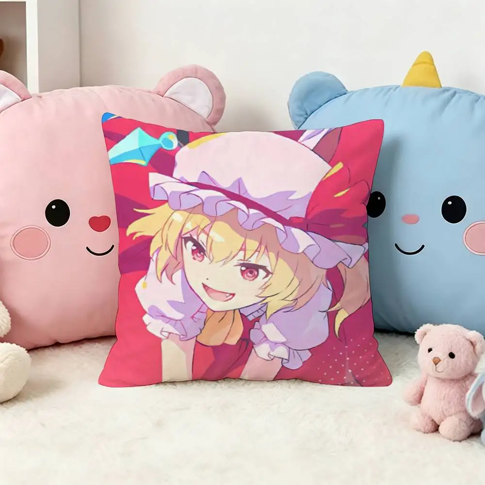 Touhou Project Flandre Scarlet  Square Pillow Case Multi Sizes For Car Home Bedroom Decor Custom Valentine Gifts