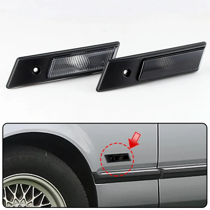 2PCS ABS Plastic Fender Side Marker Light Covers For BMW 3 5 7 Series E36 E34 E32, Mod. Bj OEM# 63138357047, 63138357048