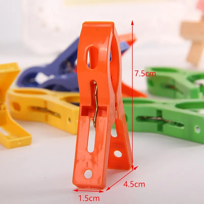 8pcs/set Hanger Clips Large Plastic Windproof Beach Towel Clothes Pins Spring Clamp Clothespin Powerful Hot New Cheap Plastic