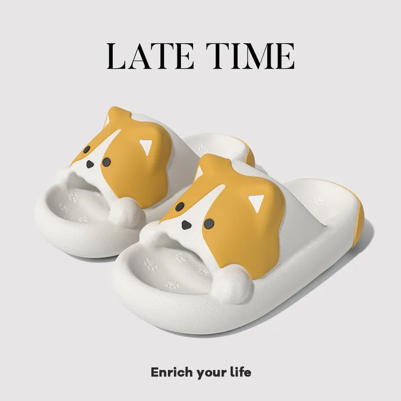 

Милые женские летние тапочки Corgi Cloud-Step, нескользящие домашние тапочки для ванной, парный дизайн для мужчин и женщин, для использования дома и в душе