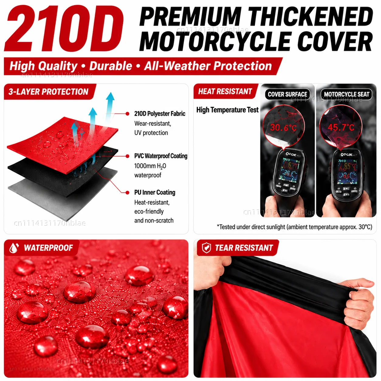 For Vespa GTS 125 150 300 Super 300 Super300 GTV 125 GTV 250 GTV 300 210D Motorcycle Cover Waterproof Dustproof UV Cover view 4