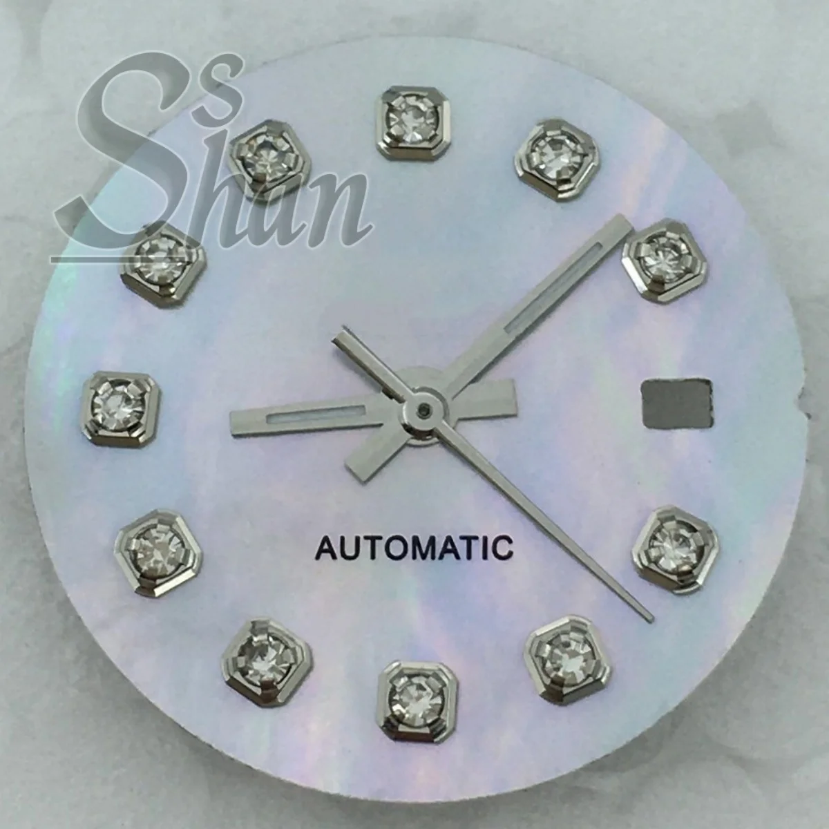 20.5mm pearl shell dial and hands gold and silver rose gold diamond index dial suitable for ladies' NH05 automatic movement