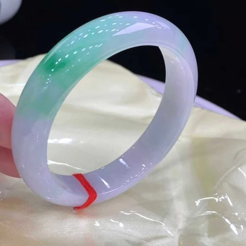 سوار الزمرد الطبيعي للنساء ، اليشم العائم الملون ، هدية ساخنة أصيلة لصديقته ، شهادة حرق ، الربيع #1