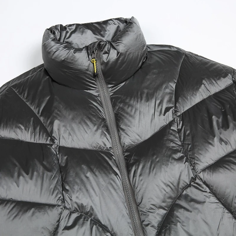 Winter  Arrival Water - Resistant Metallic Nylon Down Jacket with 90% White Duck Down and Irregular Quilting Waterproof and Warm