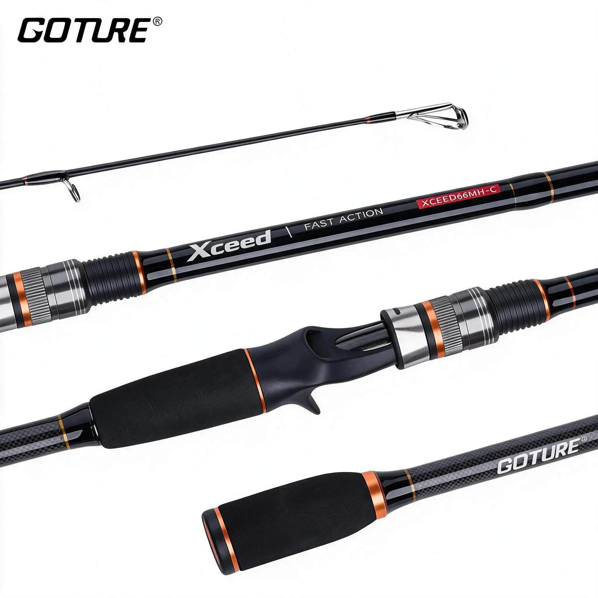 goture-xceed-juego-de-4-canas-de-pescar-de-21m-24m-259m-y-27m-cana-de-lure-accion-m-mh-ml-24-30t-cana-de-spinning-y-casting-de-carbono-con-bolsa-rigida