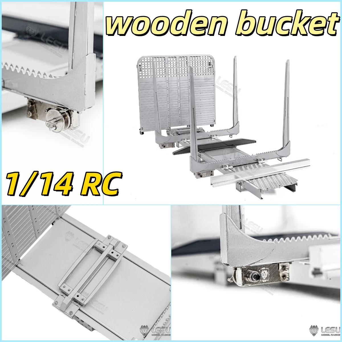 Metal Timber Hopper A0067 Light For 6x6 LESU 1/14 RC Logging Truck VM FE Cabin Remote Control Lorry Z0107 Vehicle Car Model