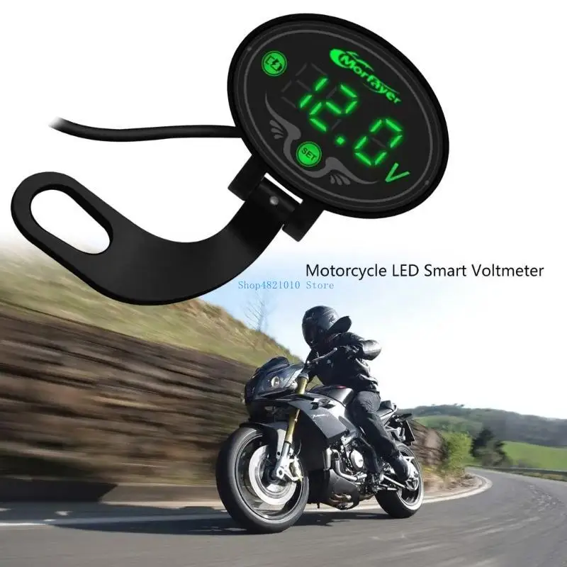 

T3LF Motorcycle Meter for DC 9V to 24V Digital Voltmeter LED Display Met
