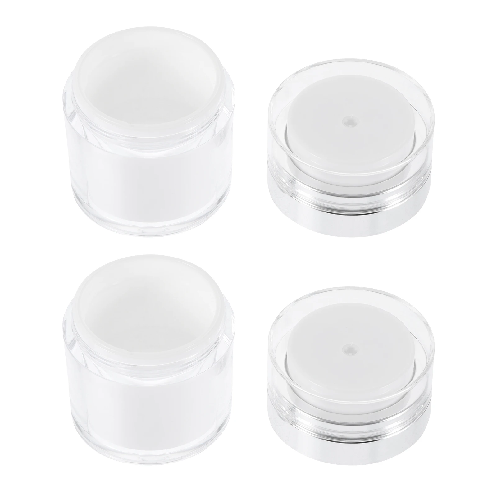 

2pcs Airless Lotion Bottles Portable Containers Sturdy Pp Material Leakproof Pump Jars For Skincare Creams Oils