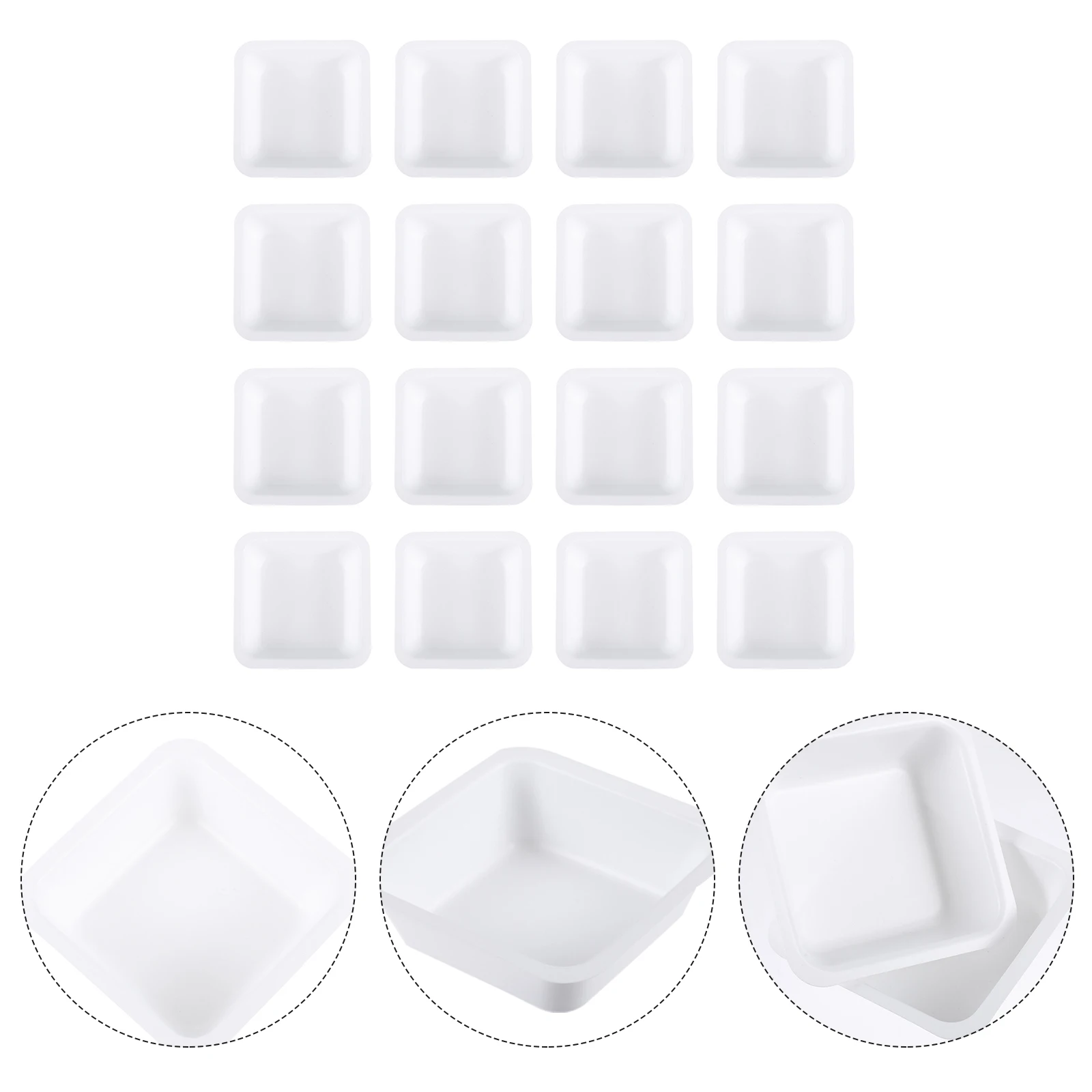 

50Pcs Square Weighing Boat Flexible Corners Easy Transfer Plastic Weigh Tray for Labs Anti-Static Non-Stick Measuring Dish