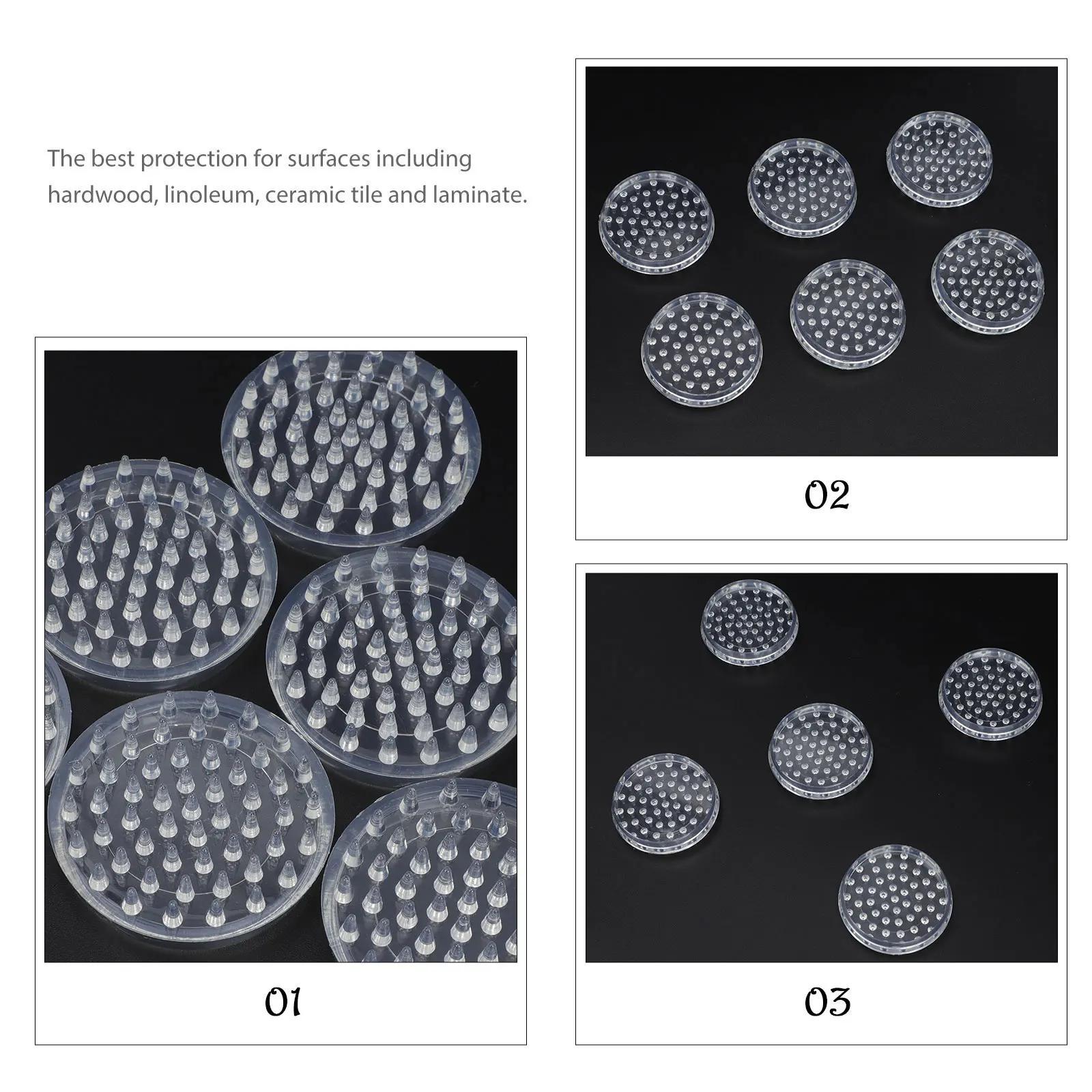 

10 Pcs Furniture Protectors Transparent Non Slip Plastic Bottom Mats for Hardwood Floors Durable Waterproof Anti Skid Pads
