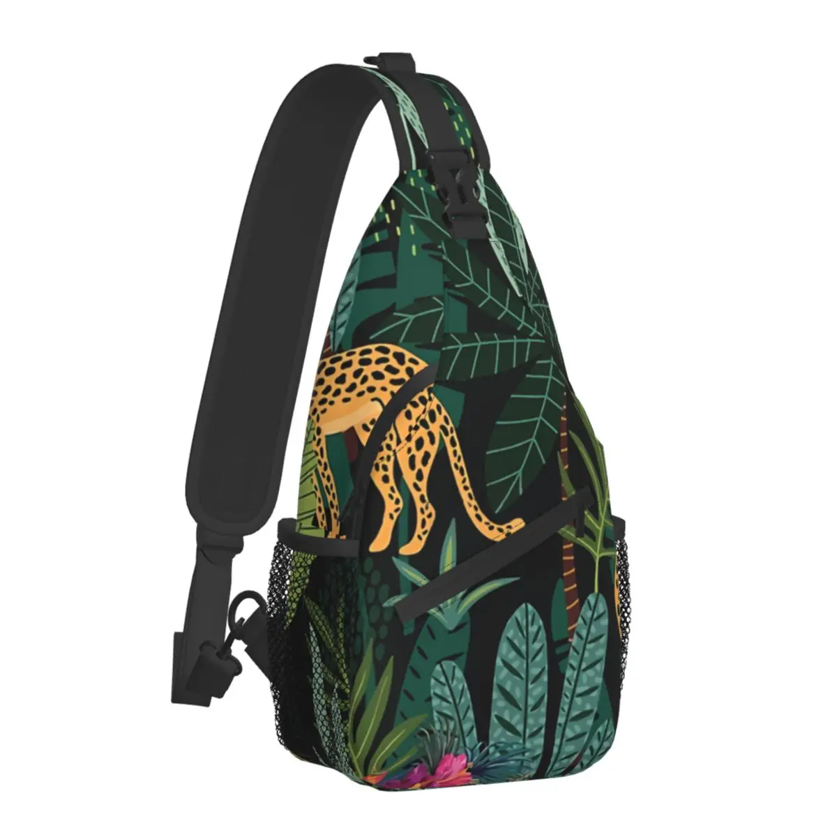 Pattern Crossbody Bag Sports Tropical Cheetah Chest Bag Unisex Women Man Fashion Shoulder Backpacks Travel