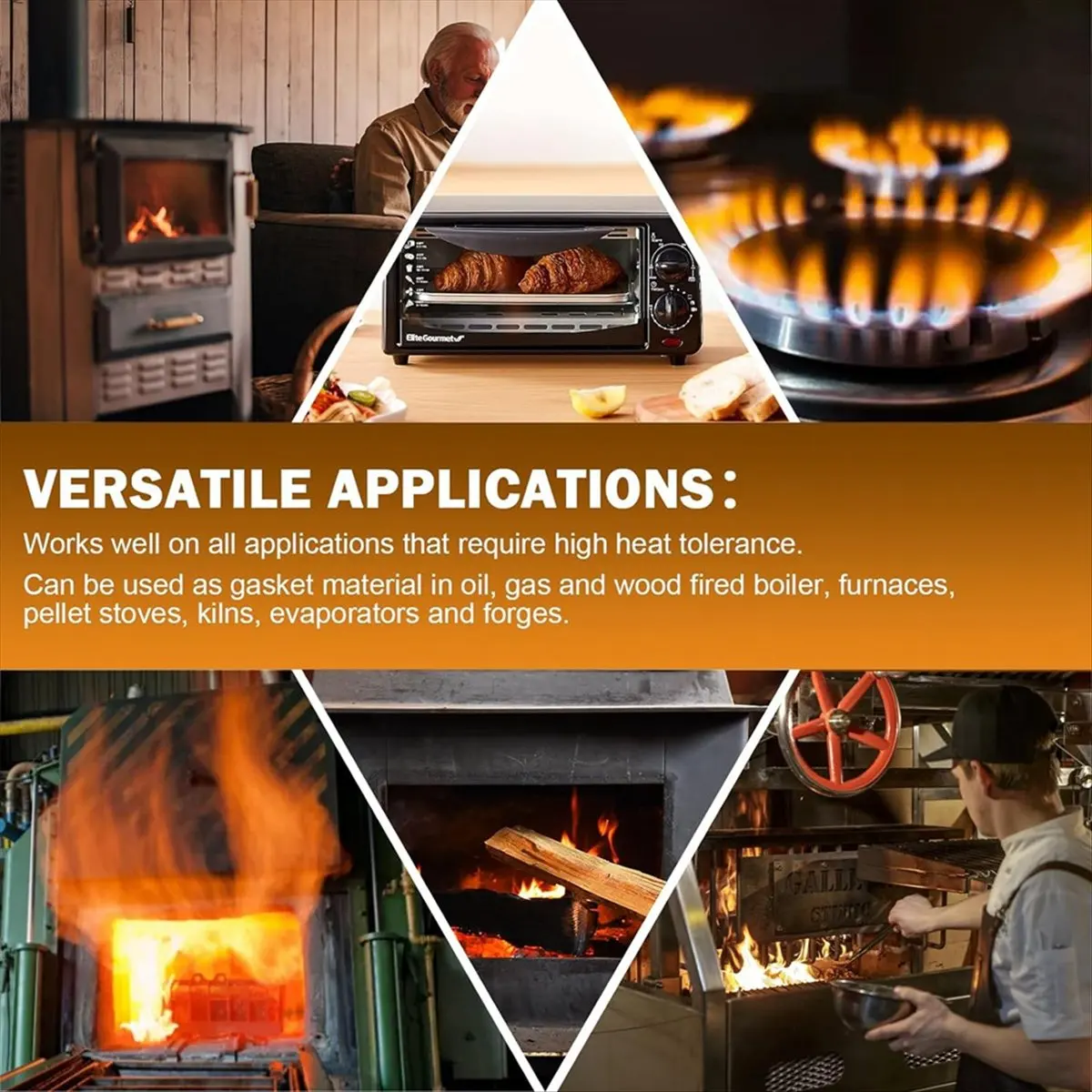 KSOL HighTemperature Gasket Paper,Ceramic Fiber Stove Gasket Material Insulated Fireplace Panels for PelletStoves,Wood Stoves