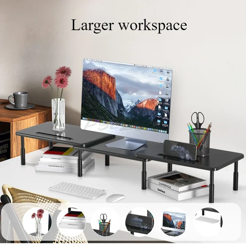 Monitor Stand Storage Rack Lifting Laptop Desktop Pad Height Increasing Elevated Dual Screen Extension Combination