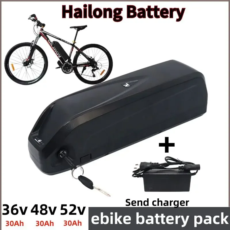 36V 48V 52V 20AH Original Hailong Ebike Battery 18650 Cell 30A BMS 350W 500W 750W 1000W Gift Charger