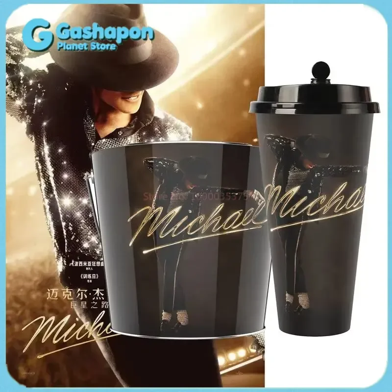 Michael Jackson Film-Sammlerstück Tumbler-Set Mikrofonförmiger Becher Fedora-Hut Popcorn-Eimer Neue Heiße Merchandise-Artikel Cooles Geschenk