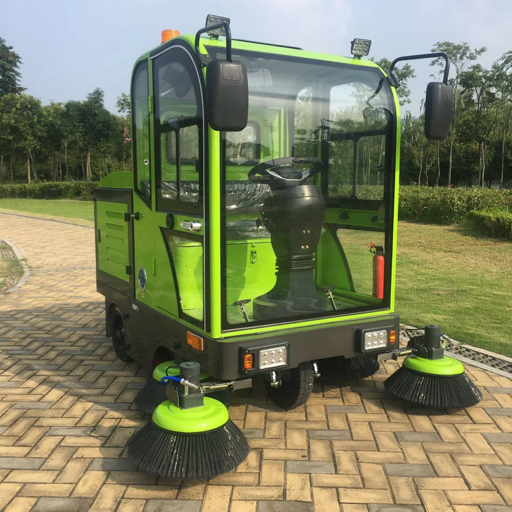 Enclosed Cabin Ride On Street Sweeper Industrial Commercial Road Floor Cleaning Equipment For Workshop Factory Park School view 4