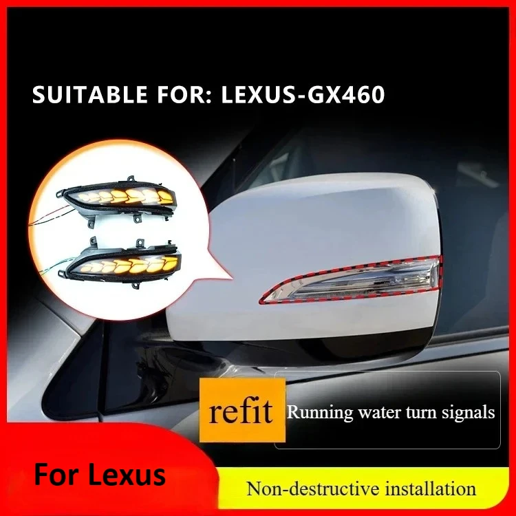 

For Lexus GX460 rearview mirror running water turn signals a touch of blue daytime running lights dragon scales
