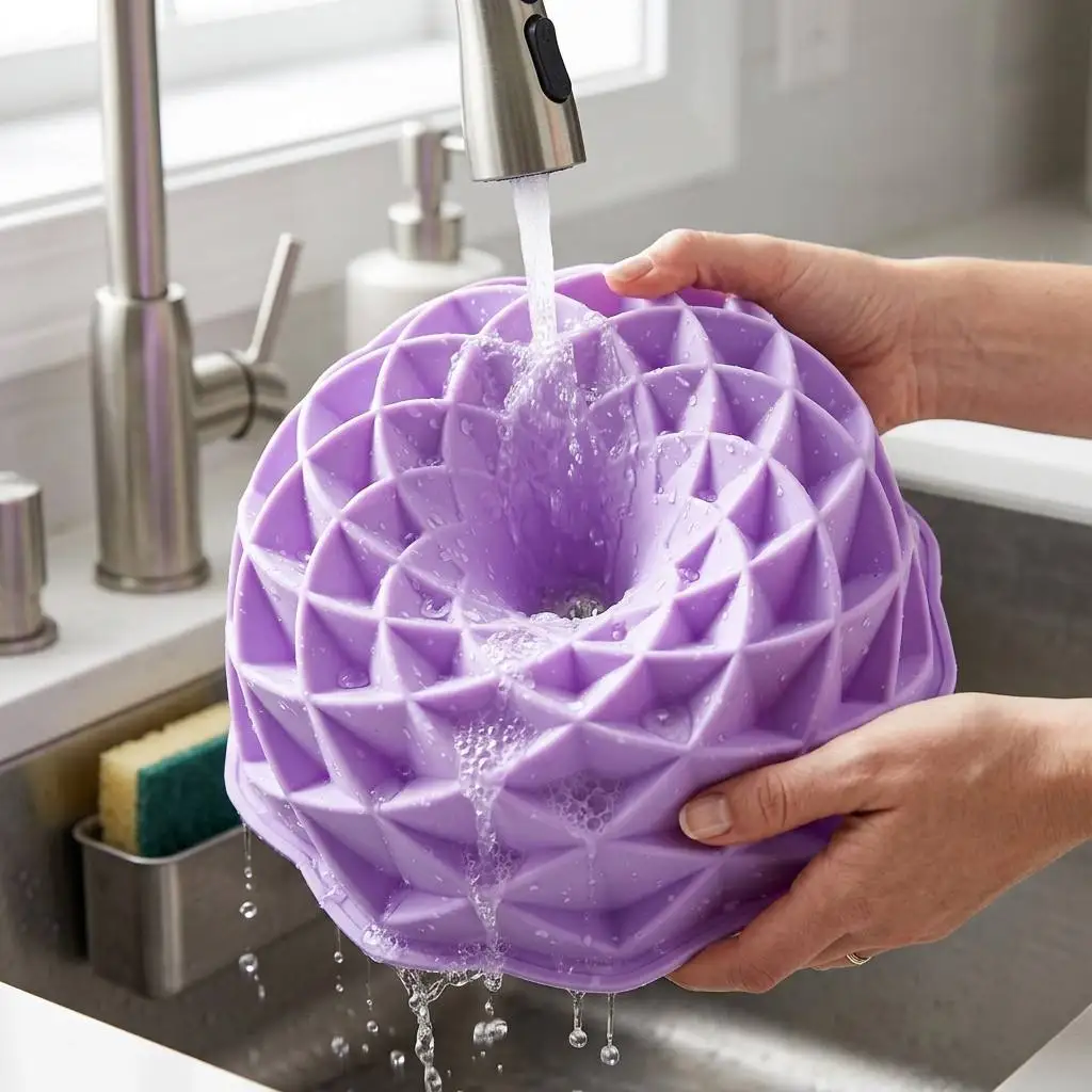 Large Faceted Silicone Cake Mold for Baking French Mousse Dessert DIY Geometric Lotus Pan Cake Decorating Tools